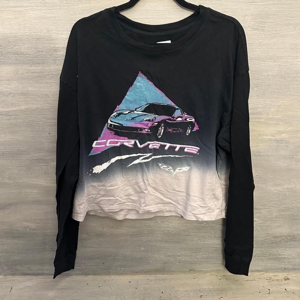 GM Chevrolet Corvette Retro Style Crop Top Long‎ Sleeve XXL Good Condition